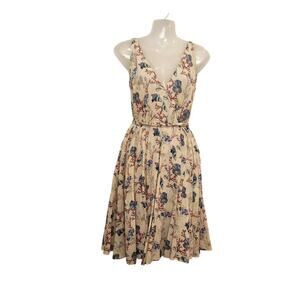 & Other Stories Seaside Coastal Shell Corral Print Belted Knee Length Dress Sz 8